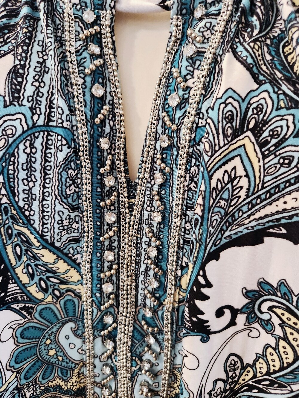 INC Boho Style Paisley Print Blousson Keyhole Cami | Large - Picture 6 of 11